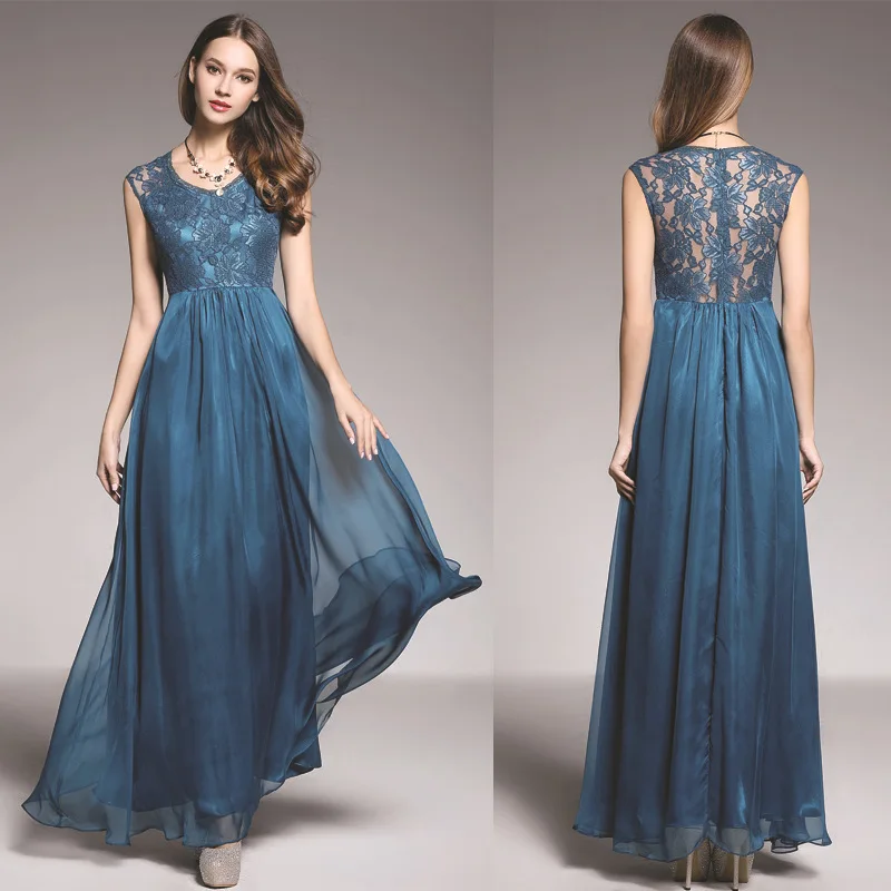 

Cross Border for CK600 New Style Fashion Lace & Amp; Chiffon Elegant Slimming Slim Fit Banquet Party Evening Gown