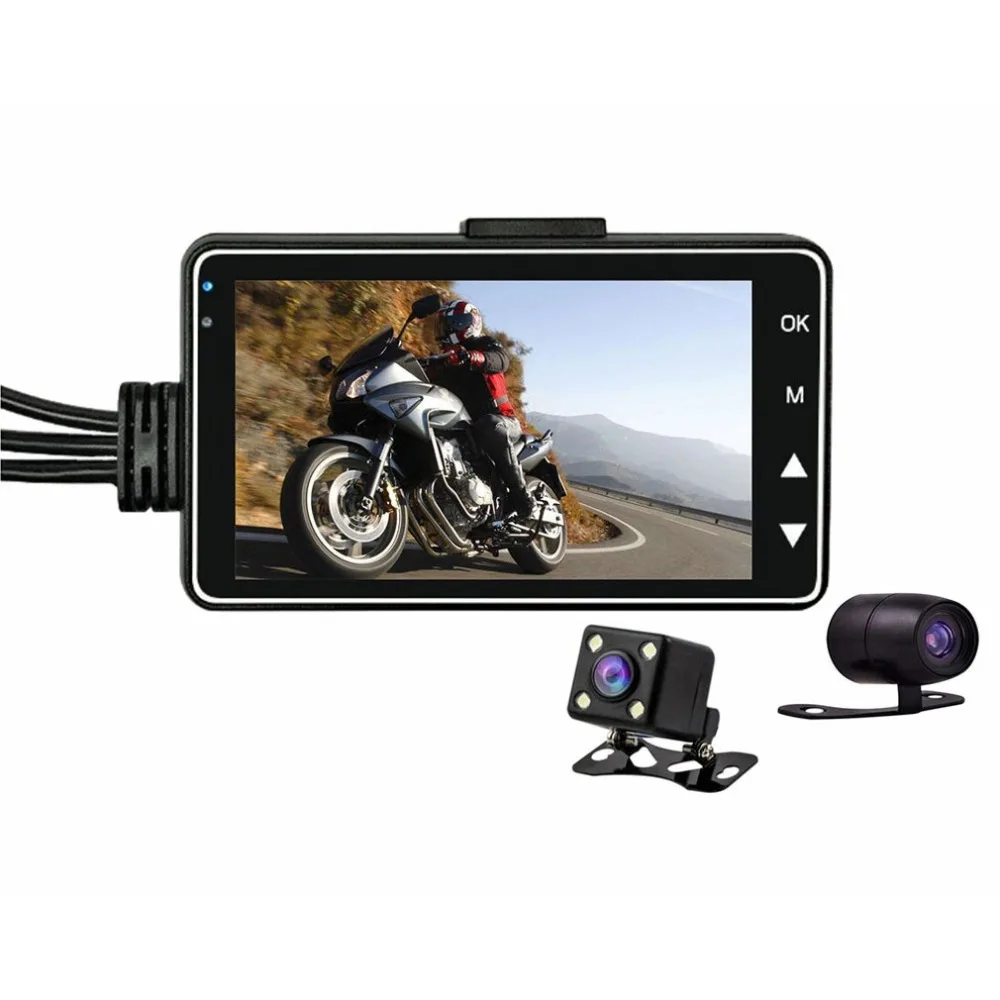  HD Waterproof Motorcycle Dual Camera DVR Motor Dash Cam with Special Dual-track Front Rear Moto Dri