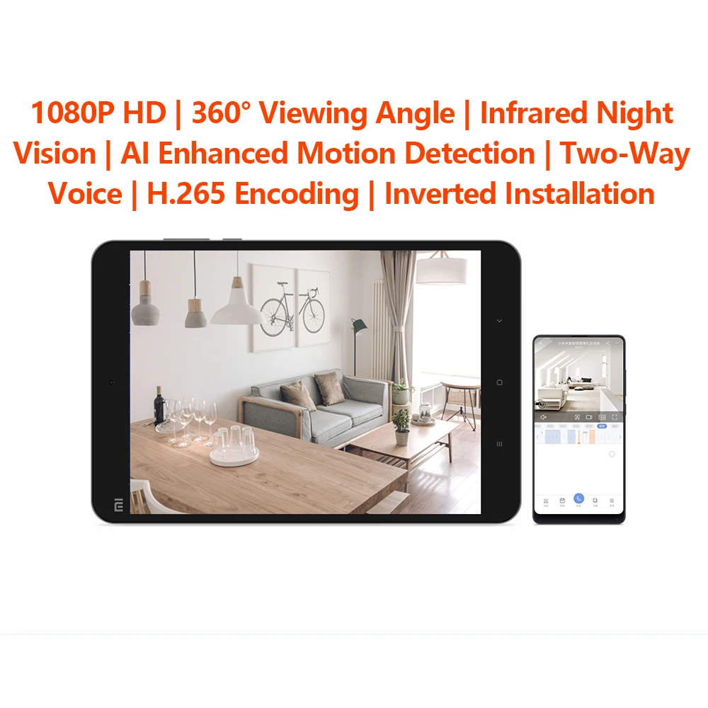 Xiaomi Mi Camara 1080P 360 градусов камера WiFi умная веб Панорама наклон видеокамера ночного