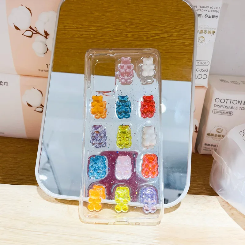 S23Ultra Candy Bears Jelly Phone Case Per Samsung S22 Note20 S10 S20Fe A52 A51 A72 S22 Full Cover Skinny Shell Protezione Del Corpo