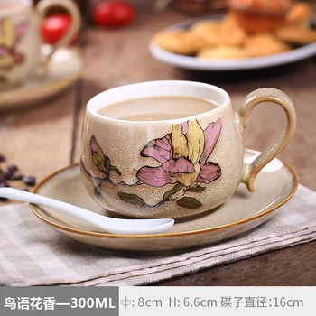 

Retro Ceramic Coffee Cup Set Porcelain Japanese Travel Hand Painted Afternoon Tea Cup Bone China Xicaras Saucer Set Gift MM60BYD