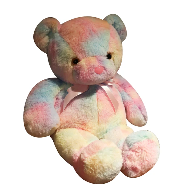 30/50cm Creative Light Up LED Teddy Bear Stuffed Animals Plush Toy Colorful Cartoon Bear Glowing Christmas Gift for Kids Pillow 3