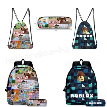 

Student School Backpack Minecrafts Rucksack Unisex Men Robloxs Knapsack Boy Cartoon Anime Bookbag Drawstring Bag Pencil Bag
