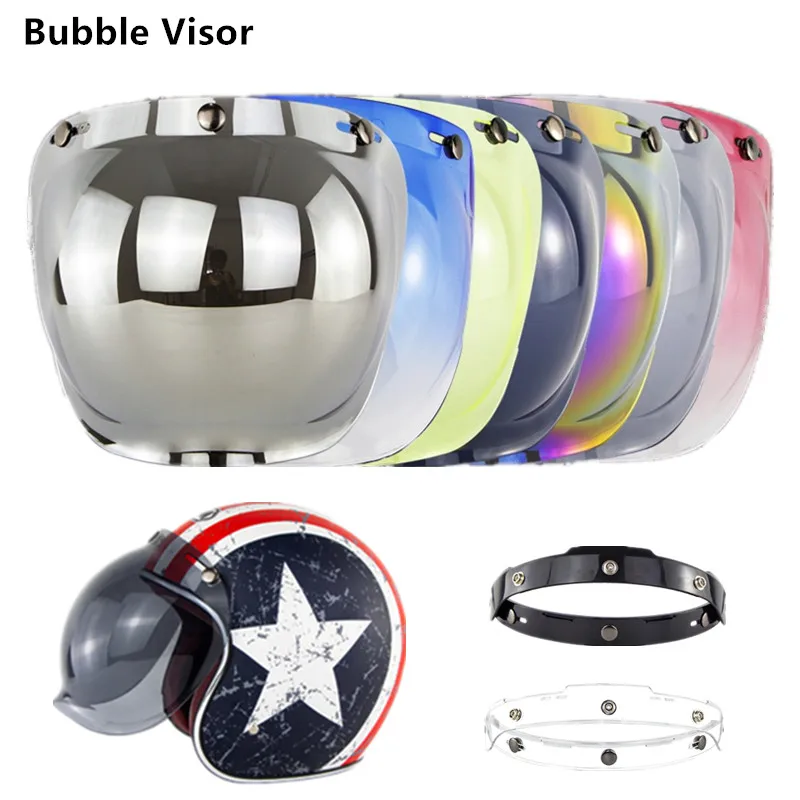 

New Open Face Helmet Visor Motorcycle Helmet Windshield Bubble Visor Flip Up Lens Helmets Shield Motorcycle Helmet Accessories
