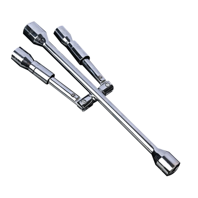 4 Way Tire Nut Wrench 14 inches Universal Folding Extended Lug Wrench