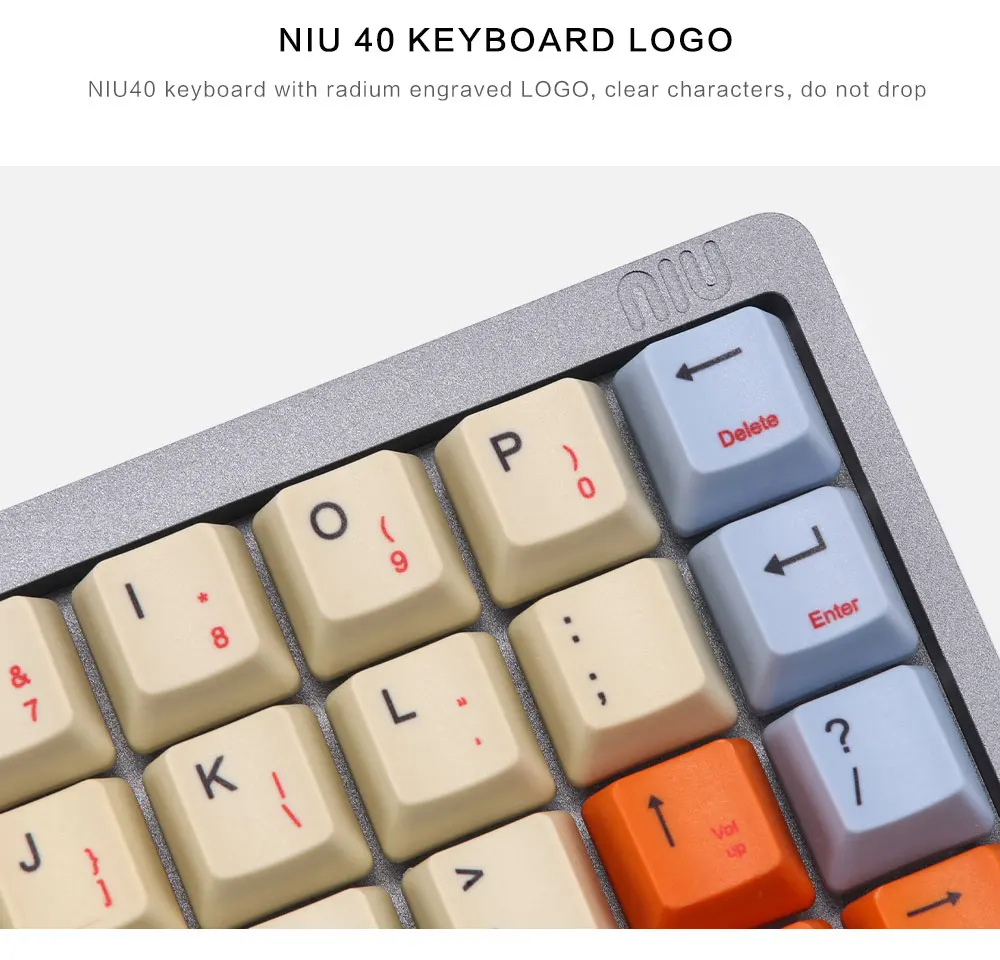 Полностью собранная клавиатура NIU40 с переключатель gateron и колпачки для ключей