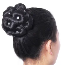 Женский бублик для волос пучок клип в наращивание синтетического высокотемпературного волокна шиньон JS11