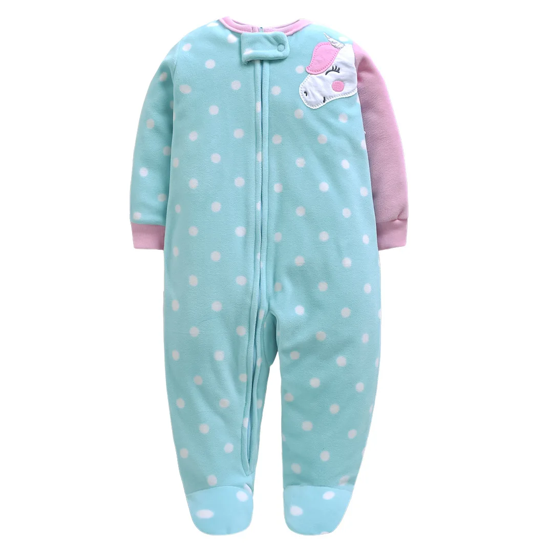 Одежда для новорожденных; флисовая зимняя теплая Пижама; комбинезон для маленьких мальчиков на молнии; костюм для новорожденных мальчиков; Комбинезон для маленьких мальчиков; jumspuit - Цвет: Green