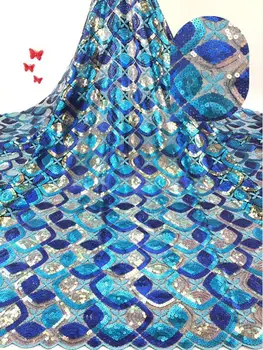 

Jolin-9.4217 embroidered Mesh Tulle fabric Factory price sequins Nigerian lace fabrics
