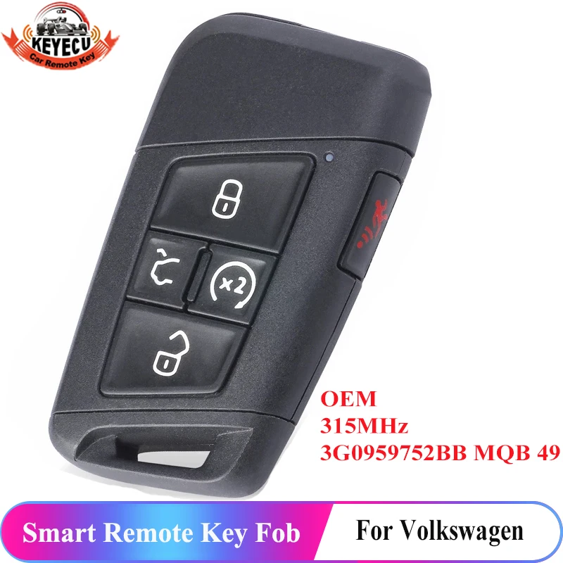 US $66.79 KEYECU OEM Smart Key 5 Button Trunk Remote Start for Volkswagen Atlas 2018 KR5FS14US 3G0959752BB MQB 49