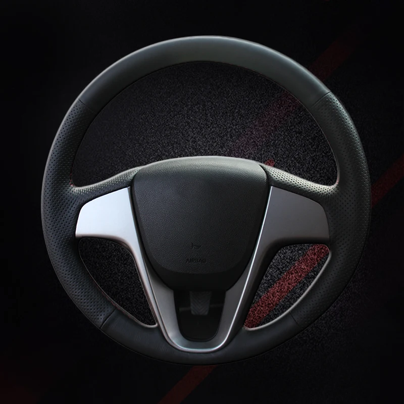 Artificial Leather Car Braid On The Steering Wheel Cover for Hyundai Solaris (RU) 2010-2016 Verna i20 2009-2015 Accent | Автомобили и
