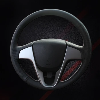

Artificial Leather Car Braid On The Steering Wheel Cover for Hyundai Solaris (RU) 2010-2016 Verna 2010-2016 i20 2009-2015 Accent