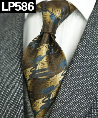 Классические разноцветные мужские галстуки с геометрическим рисунком Пейсли, шелк,, уникальные, ручная работа - Цвет: LP586