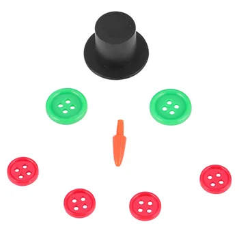 

50 Sets DIY Christmas Snowman Ornament Set Snowman Nose Buttons Mini Hats