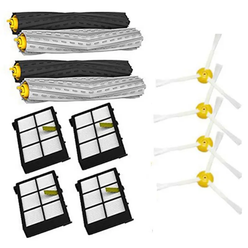 

New Hot 1 set Tangle-Free Debris Extractor&Filters &Side Brush Replenishment kit for iRobot Roomba 800 900 series