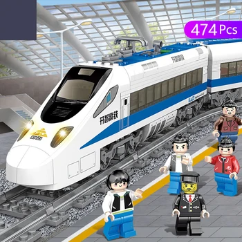 

Lepining train Renaissance no high-speed railway electric Building blocks harmony bullet train model years old boy assemble toy