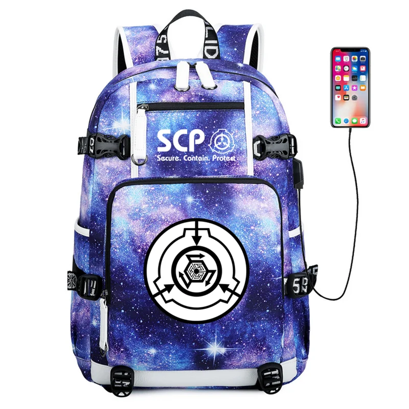 9 SCP специальные процедуры удержания основы Рюкзак Школьная Сумка Usb Зарядка музыка ноутбук дорожная сумка - Цвет: 9