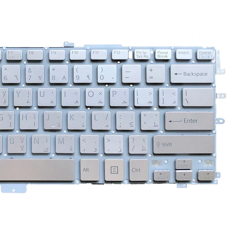 Арабский Серебряная клавиатура для ноутбука SONY Vaio SVP13A SVP132 SVP1321 SVP132A SVP1321S1EB SVP1321L1EBI SVP1321S9EB SVP1321