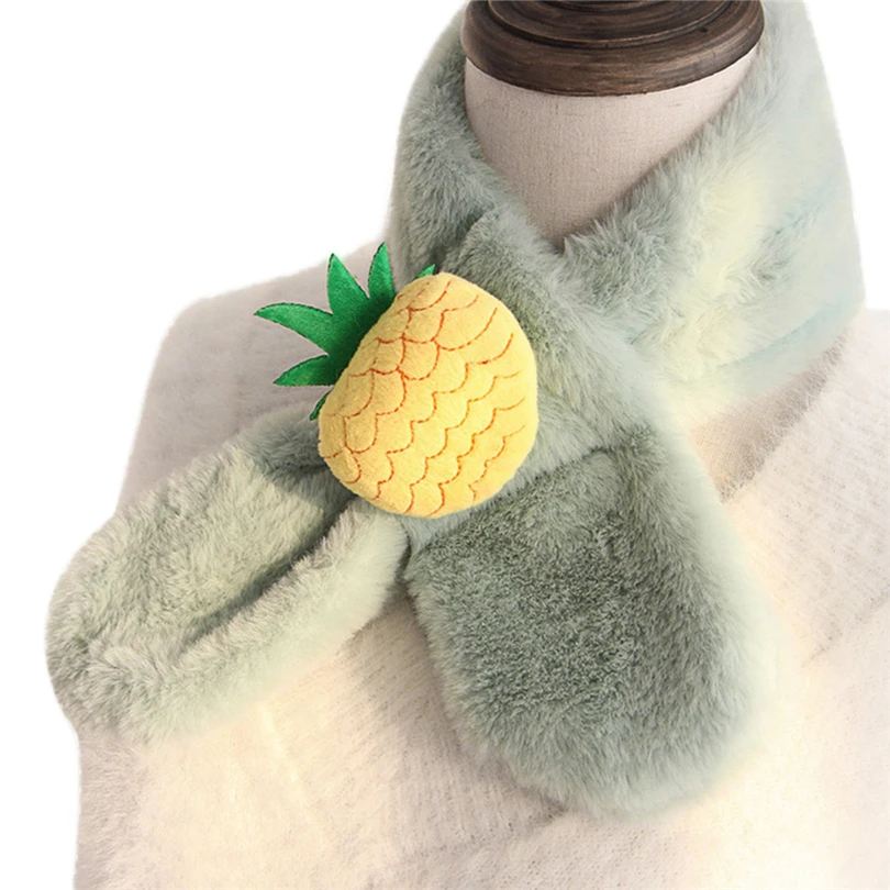 Children's Warm Scarf High Imitation Rabbit Fur Scarf Children's Winter Plush Scarf Thicken Grass Scarves Kids foulard snood A40