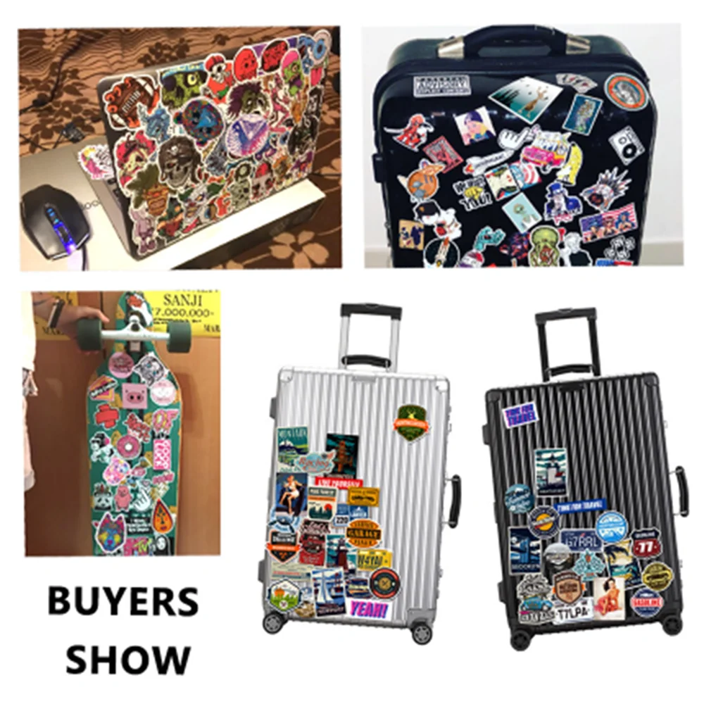 10/30/50PCS Hip Hop Punk Toolbox Car Phone Helmet Skull Welding Construction Hard Hat Wall Sticker Toy Wholesale