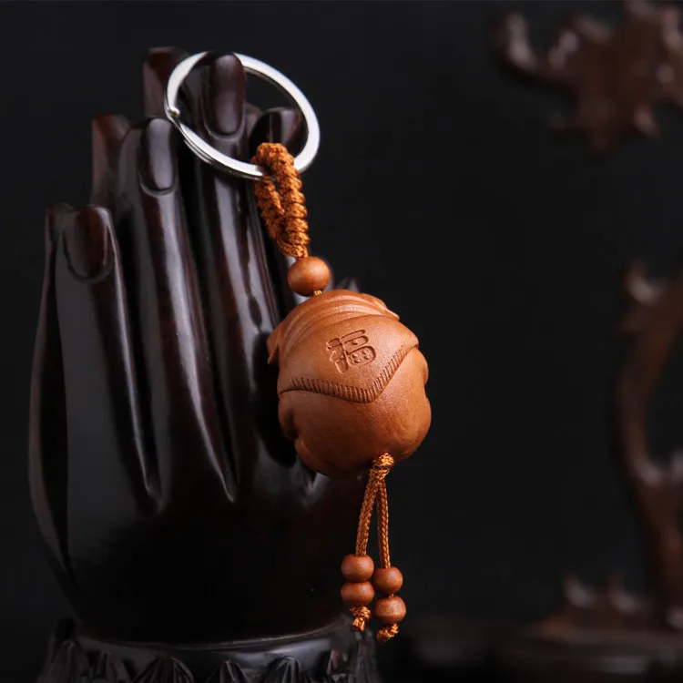 Лидер продаж Новое поступление слиток в форме свиная кожа персик деревянный брелок стерео кулон-брелок для автомобиля обеспечиваются смешанные партии LTK50