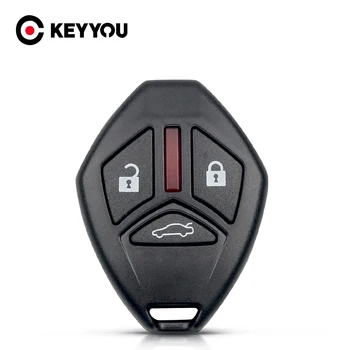 

KEYYOU Car Key Shell Replacement Fob 3 Buttons For Mitsubishi Galant Eclipse Lancer Outlander Endeavor Mirage EVO No Blade