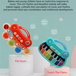 Educational Early Education Musical Toys Fun Interaction 8 Story Music Soft Key Lighting Automatic Playing Baby Puzzle Toy Gift