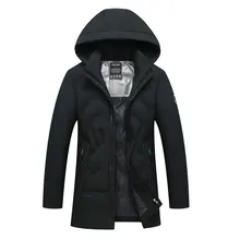 Брендовая мужская одежда, зимняя Новинка, пуховик, модный, тонкий, с капюшоном, толстый, теплый, белый утиный пух, длинное пальто и парка для мужчин