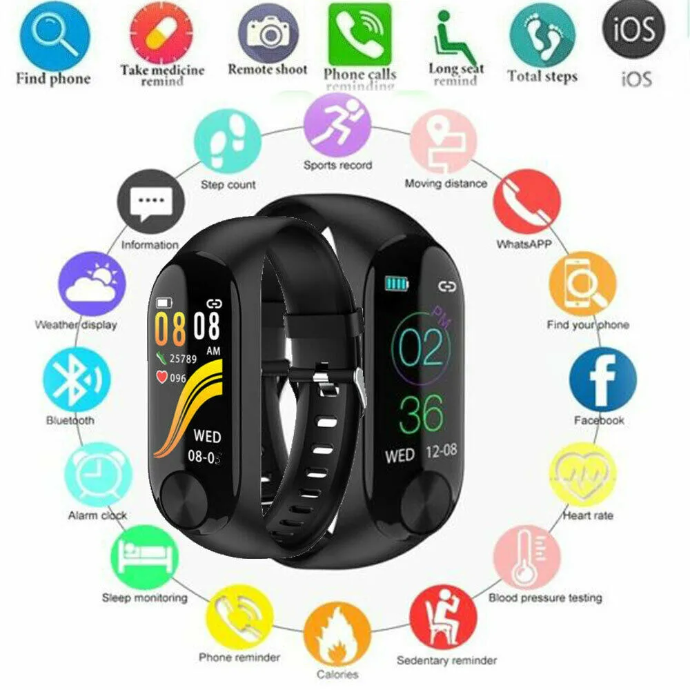 Новинка 1 шт. Высокое качество Смарт-часы фитнес-трекер Bluetooth сердечного ритма кровяное давление для Android iOS аксессуары для смартфона