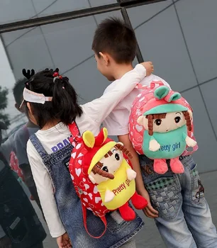 

Girl's Cartoon Children's Bag Kindergarten Boys and Girls Plush Bag Cute Backpack Fashion Bag Mini Small Backpack Canvas