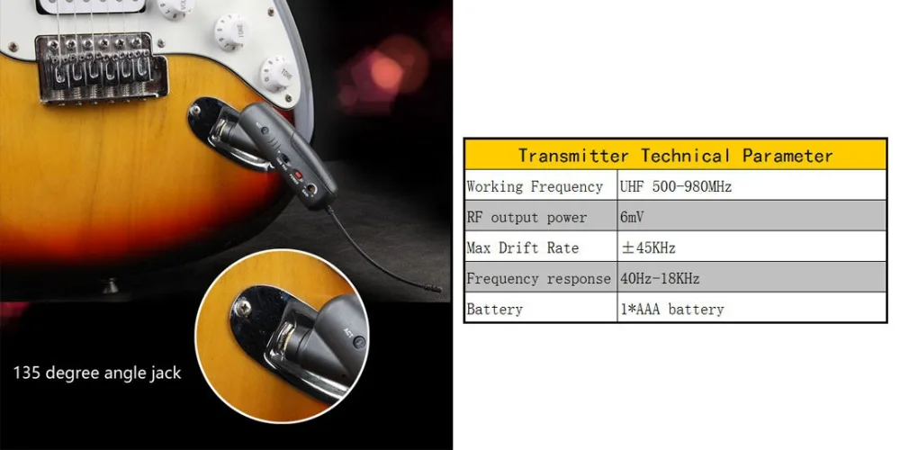 OKMIC OK-8R/7 T UHF PLL Инструмент интервью гитары звукосниматели Беспроводная система 135 градусов угол jack для гитары сцены
