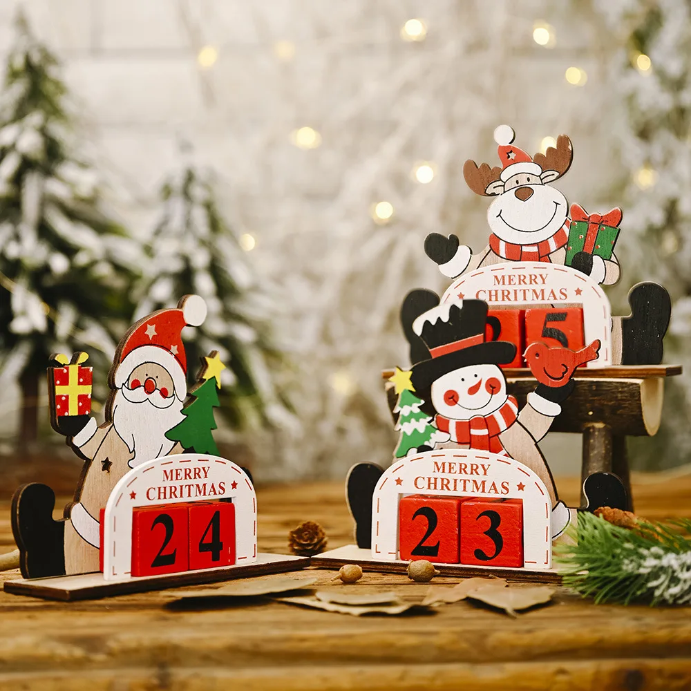 Christmas Countdown Advent Calendar With Number Wooden Blocks