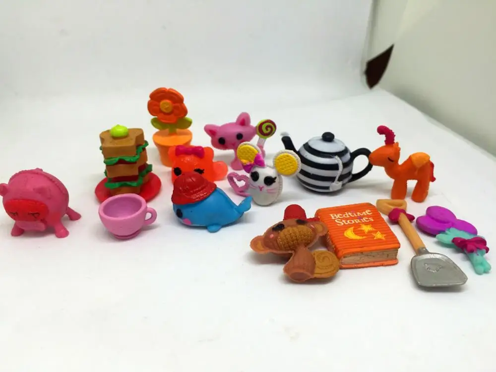 50 шт./лот, Мультяшные фигурки Lalaloopsy, аксессуары, милые Мультяшные животные для девочек, мини игрушки для девочек, Подарочная капсула на день рождения