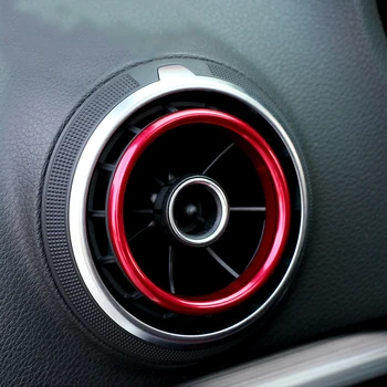 

Center Console Air Conditioner Outlet Frame Cover Trim For Audi A3 8V 2013-2019 Interior Red Blue Silver Air Vents Circle Decals