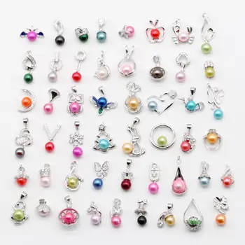 

Bulk 10 Pieces Silver Pendant Mounts DIY Pearl Pendant Setting 50 Design 925 Sterling Silver Jewelry PB510