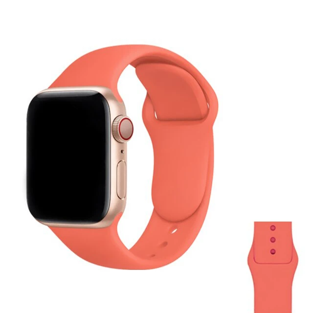 Silicone Strap For Apple Watch Band  7 41mm/45mm Series 6 SE 5 4 42mm/44mm Rubber Wristband iWatch 3 2 1 38/40mm Smart Bracelet 5