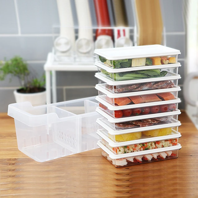 4 Compartment Meal Prep Containers With Lids Bento Snack Food Storage Box  Plastic Stackable Reusable For Meat Fruit Seasoning - Storage Boxes & Bins  - AliExpress