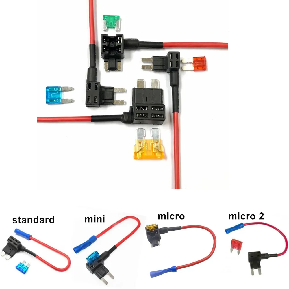 追加-a-回路12vミニ小中サイズヒューズホルダー車タップアダプタ10Aマイクロミニ標準atmブレードヒューズ AliExpress
