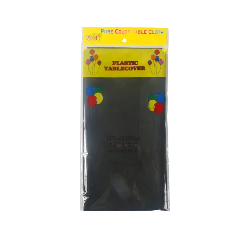 black 1 шт./лот, однотонный цвет, красный, синий, розовый, золотой, серебряный, для свадебного украшения, пластиковый чехол на стол, скатерть для вечеринки на день рождения, для детского душа, карты - Цвет: black