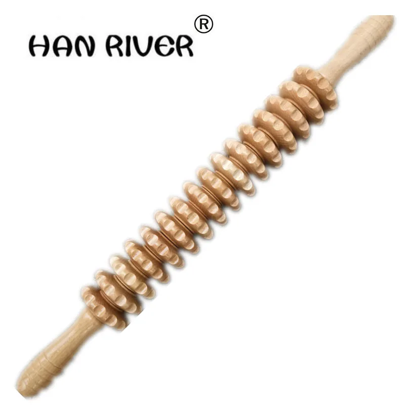 Массажная палочка молочно-белого цвета овальная толщина 6 для йоги меридиан