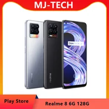 Global realme 8 6GB 128GB Mobile Phone 64MP Quad Camera 5000mAh 30W Fast Charger 6.4” Super AMOLED Helio G95 3-card Slot OTA NFC