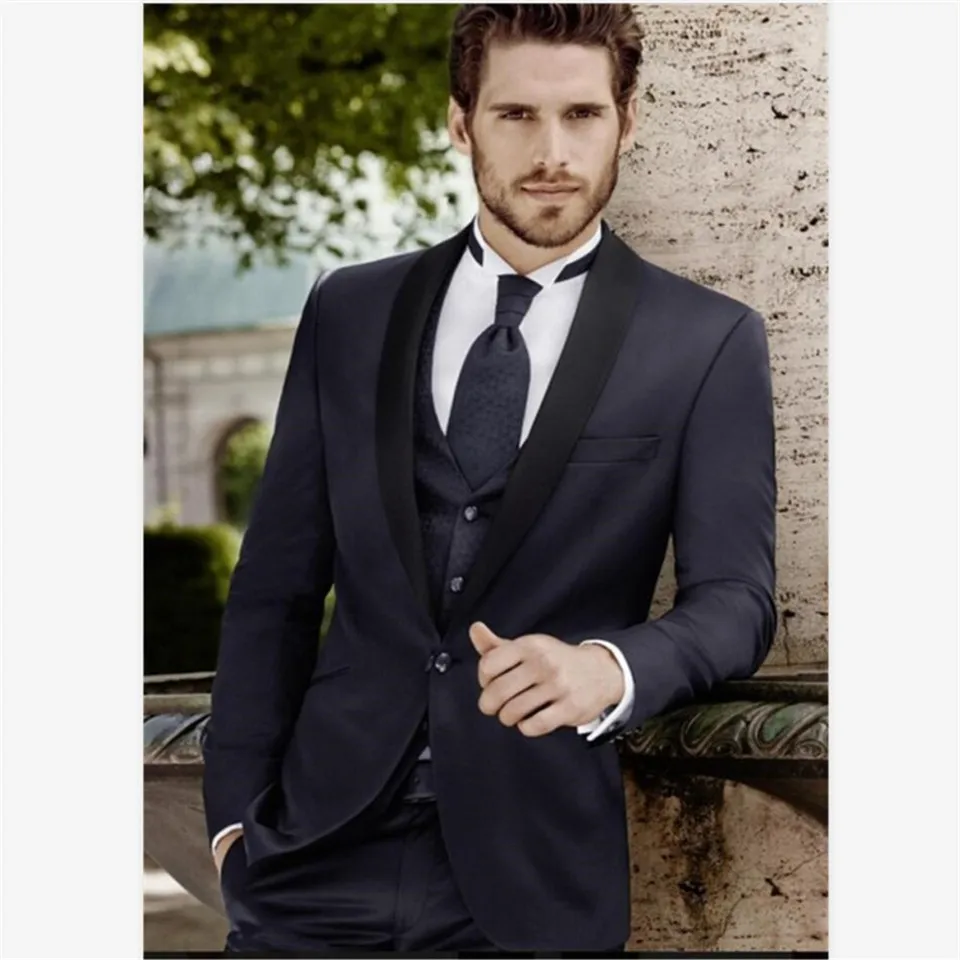 Классический мужской костюм смокинг Noivo Terno Slim Fit Easculino вечерние костюмы для мужчин темно-синий шаль с отворотом свадебный смокинг Blaze