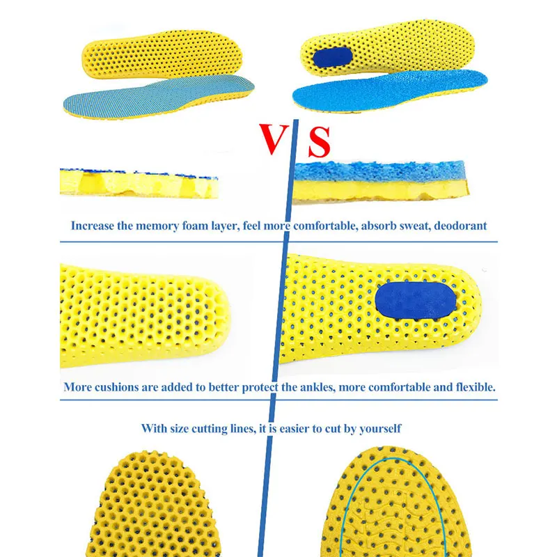 Спортивные стельки для обуви, Дышащие стельки для бега, ортопедические стельки для мужчин и женщин
