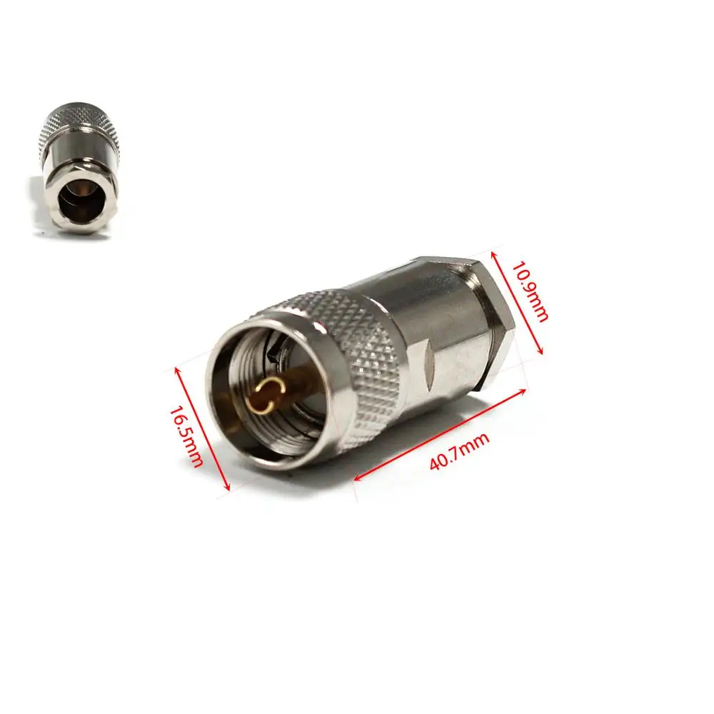 Совершенно новый 1 шт. Новый UHF разъем с прямым никелированным покрытием для RG8 RG213