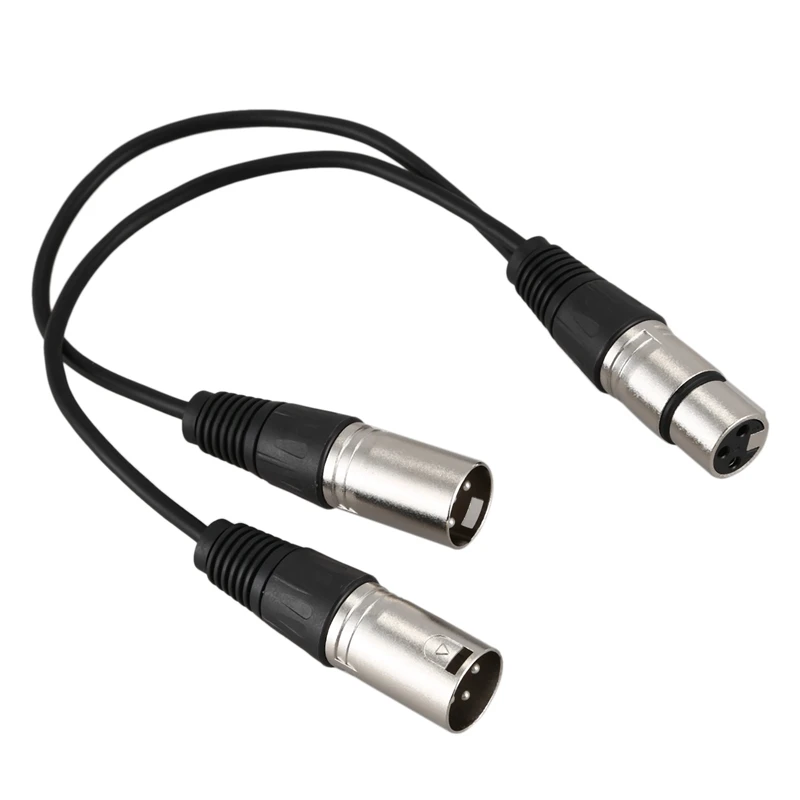 Горячее предложение 3pin XLR Женский Джек двойной 2 штекер Y сплиттер кабель адаптер 1 фут шнур