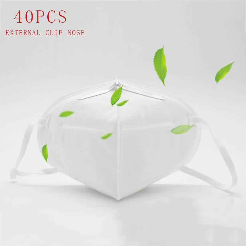 

40pcs KN95 CE Certification Face Mask PM2.5 Anti-fog Strong Protective Mouth Mask FFP3 Respirator Reusable