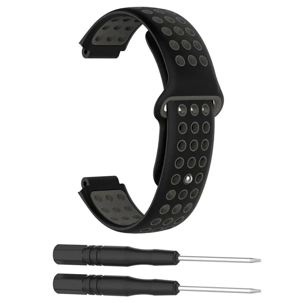 Black Gary 2 цвета в 1 ремешок сменный ремешок для наручных часов Garmin Forerunner 230/235/220/620/630/735 часы Спорт на открытом воздухе наручных - Цвет: Black Gary