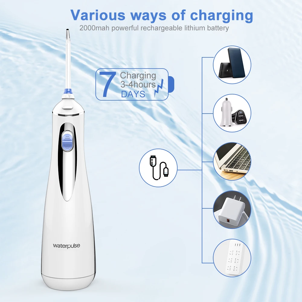 Waterpulse V400 Портативный Беспроводная Вода Flosser Ирригатор для полости рта