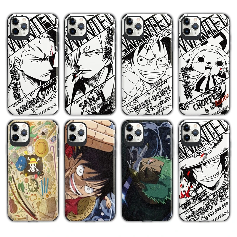 One Piece Luffy Zoro Chopper Silk soft case For iphone 6 6s 11 Pro Max Funda Coque For iphone 7 8 plus X XS Max XR Phone Cover