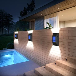 Applique murale LED imperméable à énergie solaire, luminaire décoratif d'extérieur, idéal pour un jardin ou la rue 